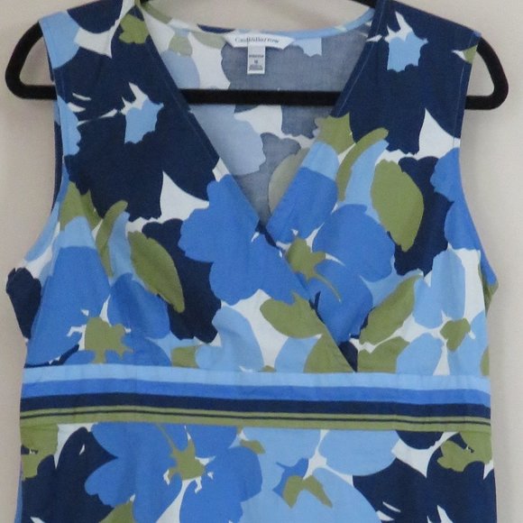 Croft & Barrow Sleeveless Dress | Blue Floral - Picture 2 of 11